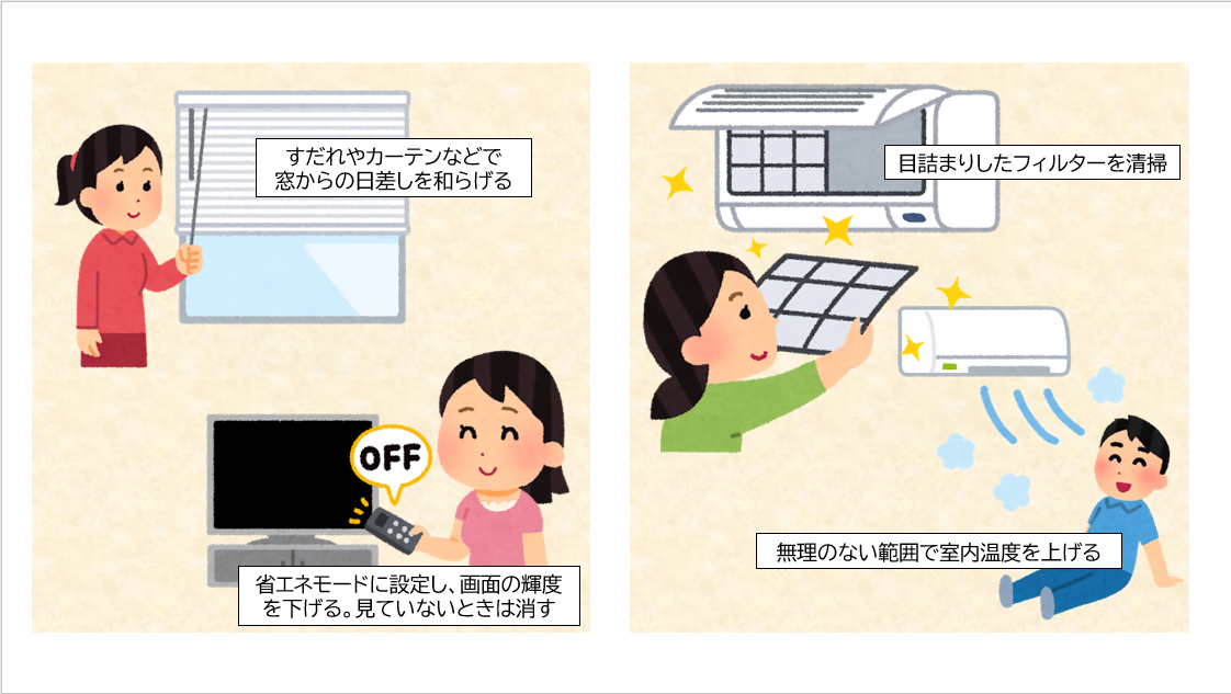リビングでの夏の省エネ