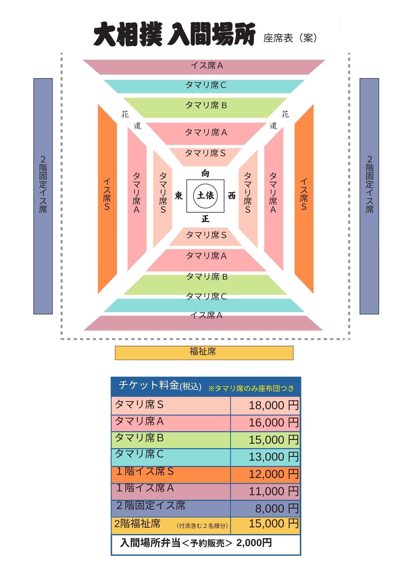 座席表・チケット料金