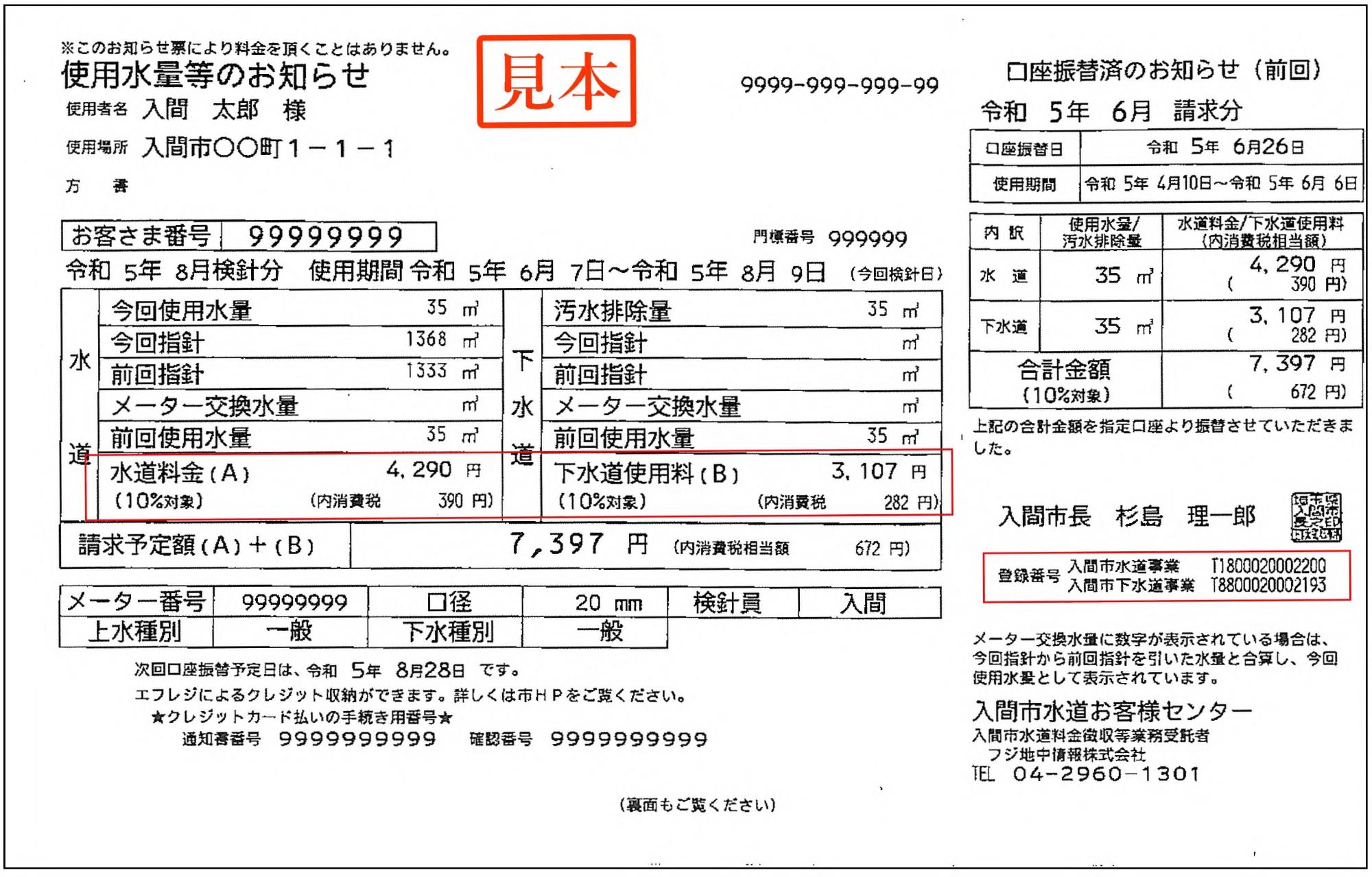 使用水量のお知らせ