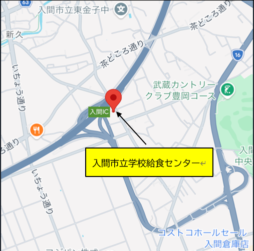 学校給食センター付近の簡略地図