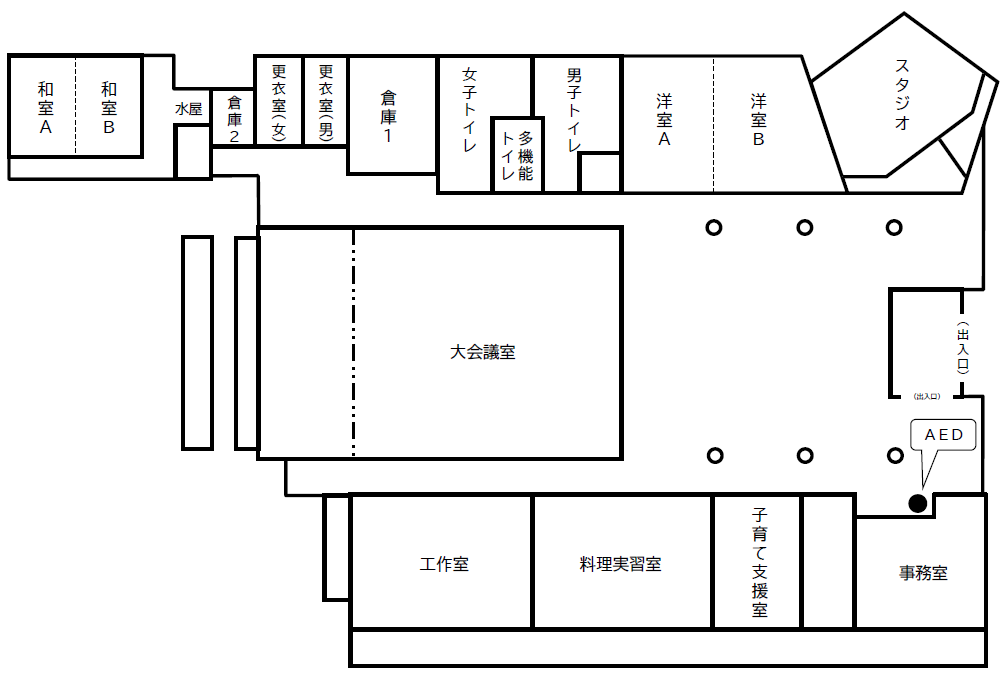 二本木分館平面図