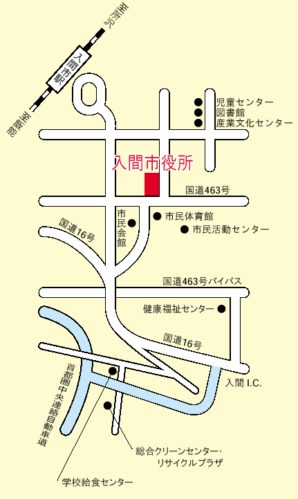 入間市役所の周辺地図