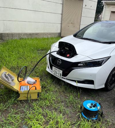 外部給電器（パワームーバー）利用の様子
