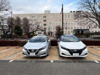 埼玉県庁駐車場に駐車したリユースEV及びシェアリングEV