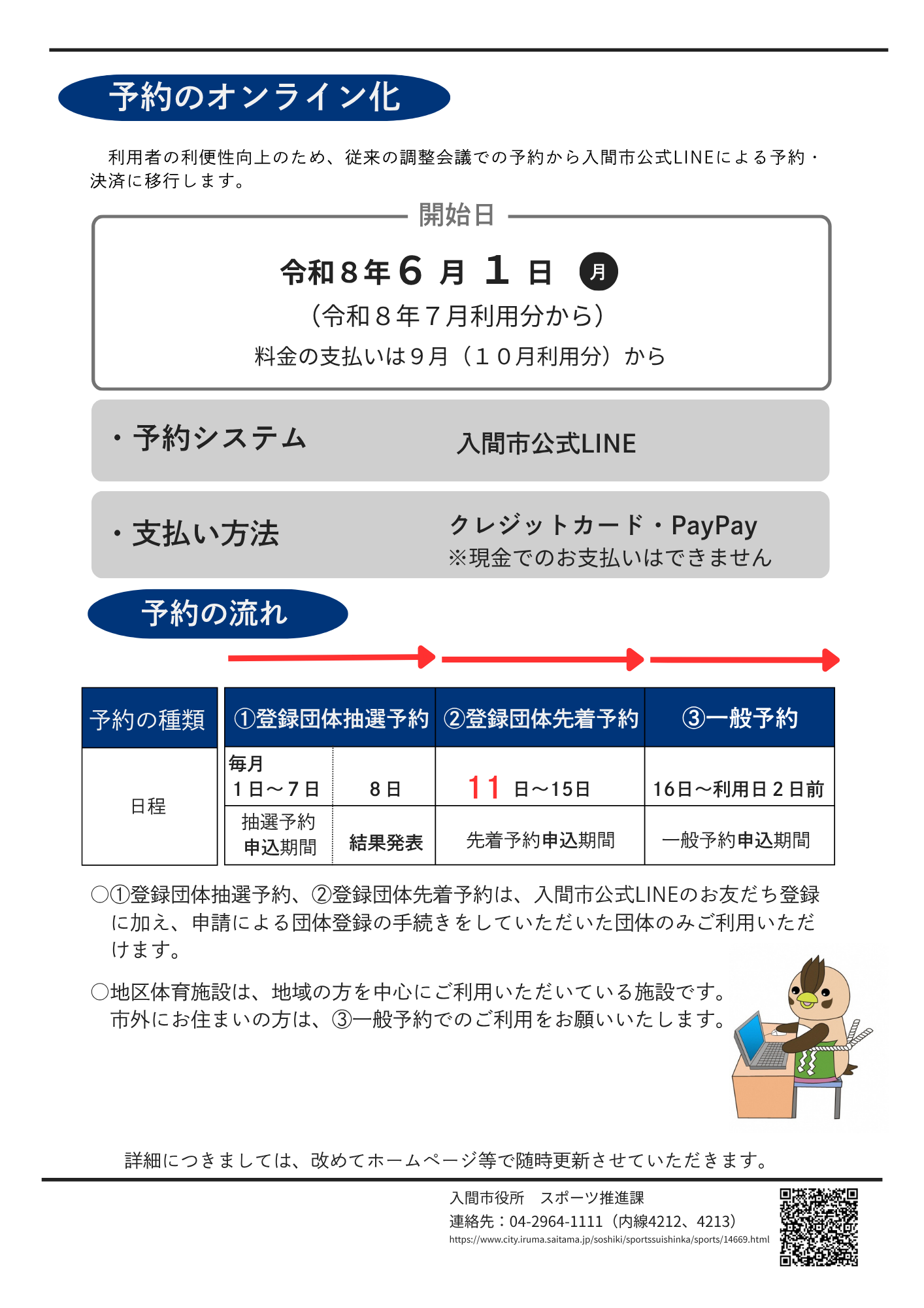 地区体育施設有料化と予約のオンライン化についての資料